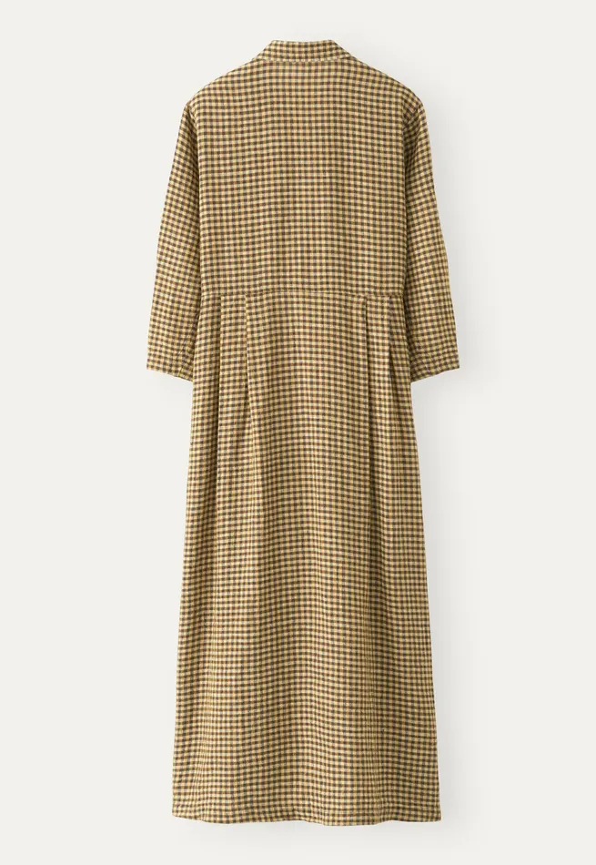Poetry Fashion Dresses and Skirts Women Gingham Checked Dress Ochre Brown