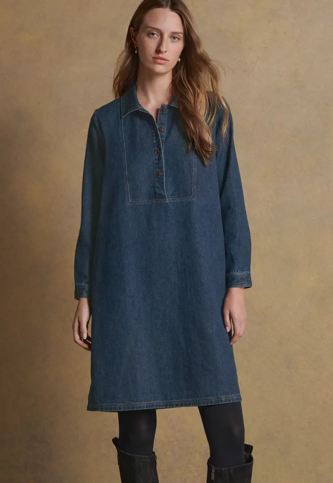 Poetry Fashion Dresses and Skirts Women Indigodyed Dress Dark Denim
