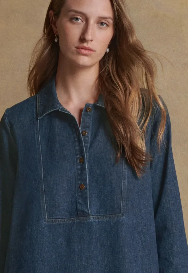 Poetry Fashion Dresses and Skirts Women Indigodyed Dress Dark Denim