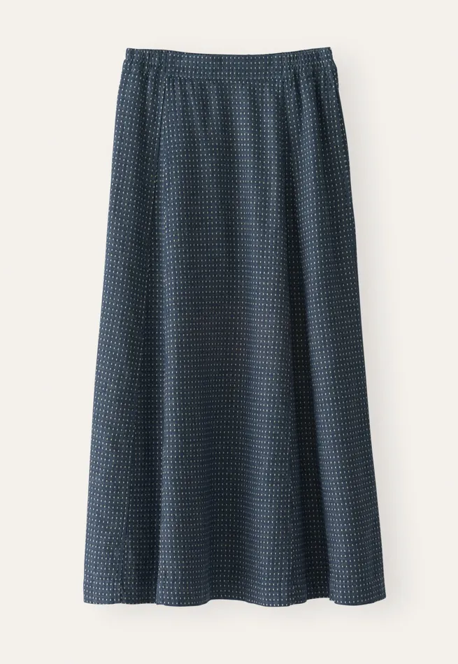 Poetry Fashion Dresses and Skirts Women Long Godet Skirt Soft Indigo