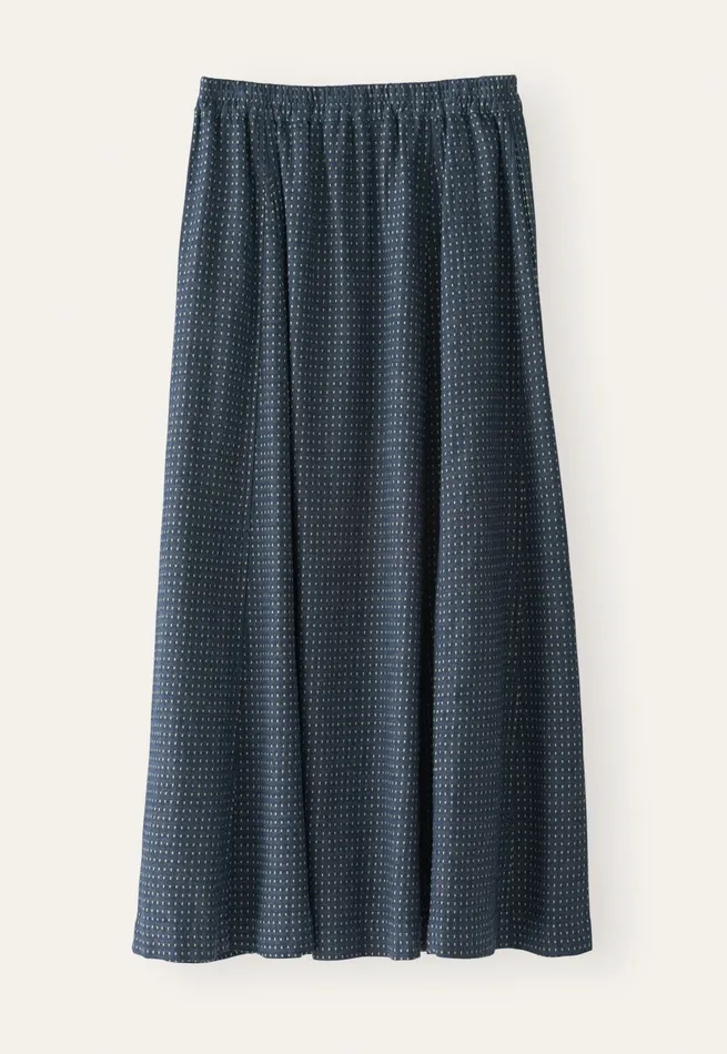 Poetry Fashion Dresses and Skirts Women Long Godet Skirt Soft Indigo