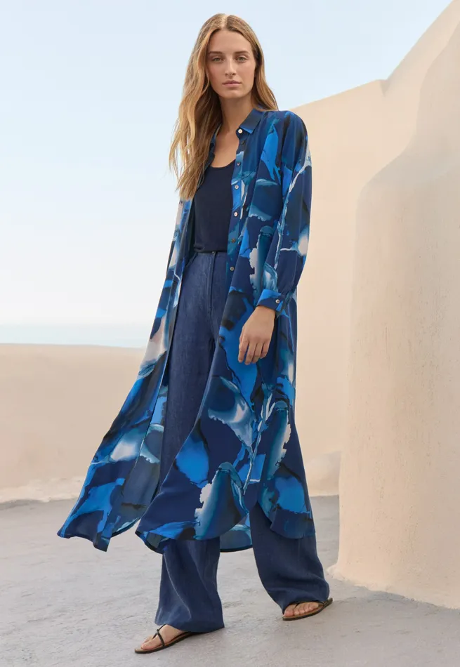 Poetry Fashion Dresses and Skirts Women Long Printed Dress Midnight Shell