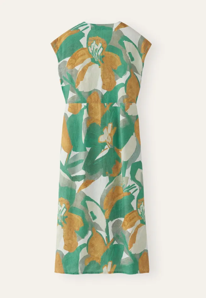 Poetry Fashion Dresses and Skirts Women Printed Buttonthrough Dress Aqua Gold