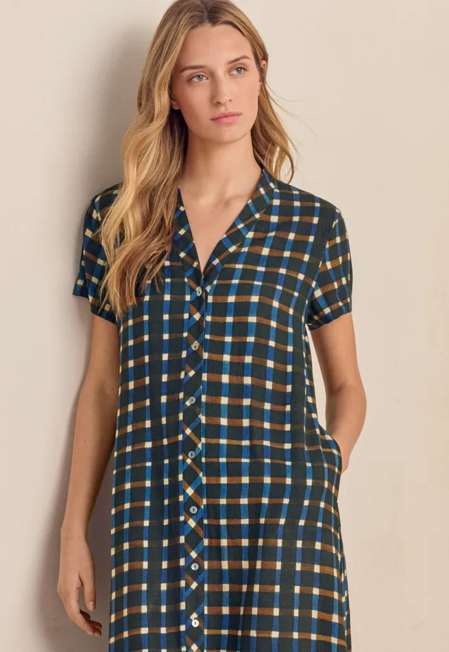 Poetry Fashion Dresses and Skirts Women Printed Buttonthrough Dress Ink Brown