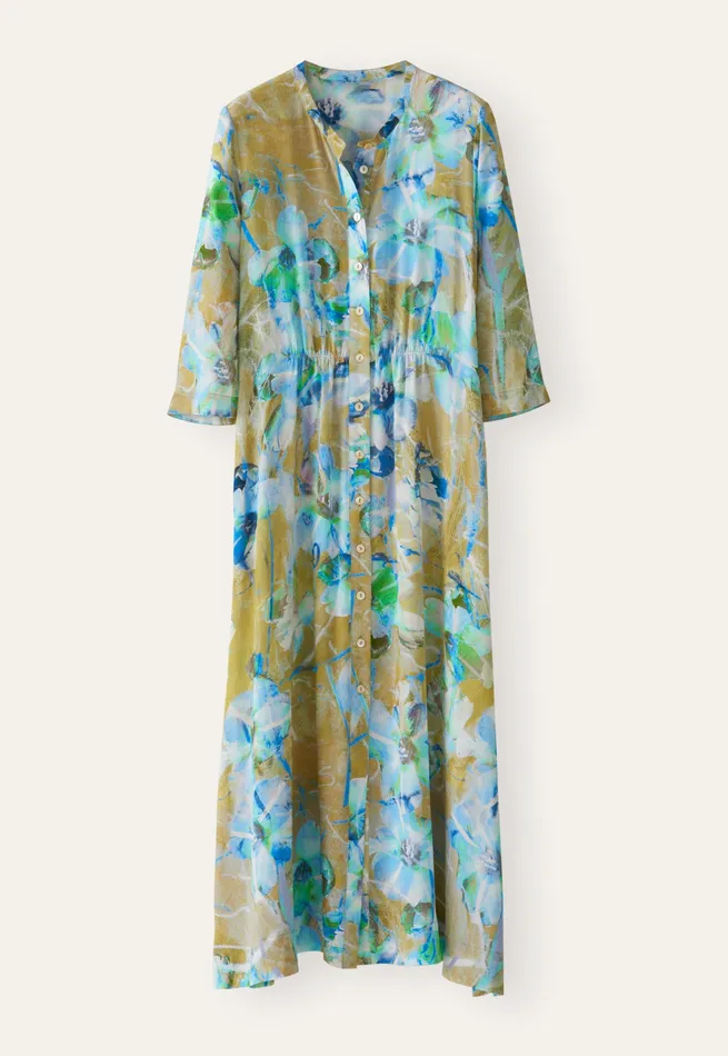 Poetry Fashion Dresses and Skirts Women Printed Dress Aqua Tan