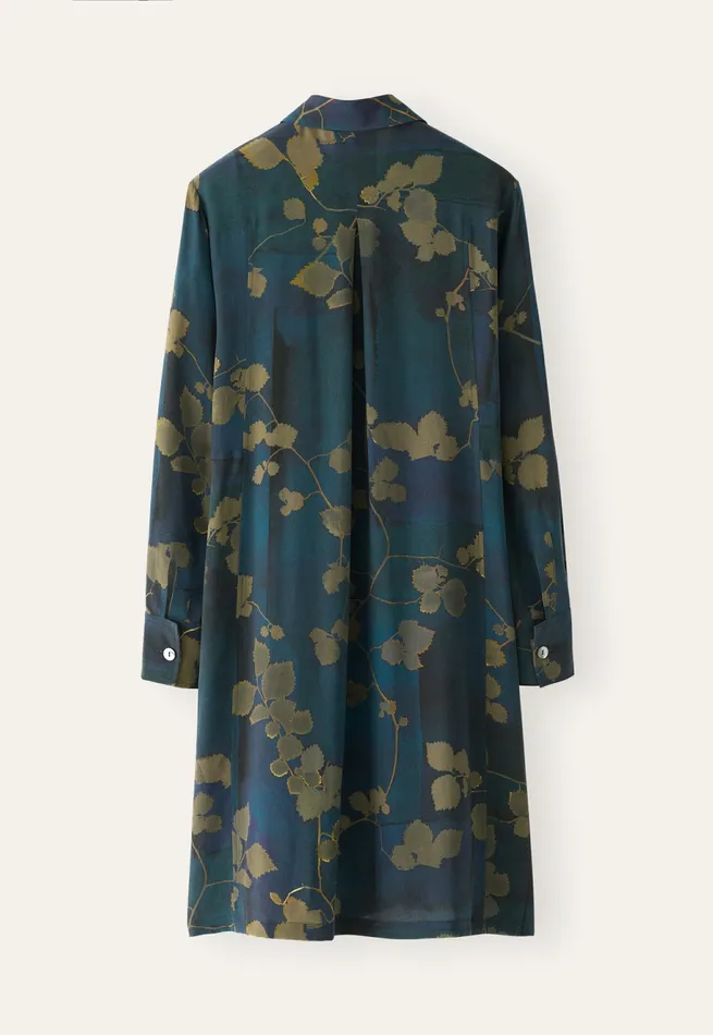 Poetry Fashion Dresses and Skirts Women Printed Shirtdress Dark Teal