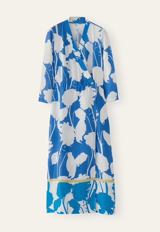 Poetry Fashion Dresses and Skirts Women Printed Wrapdress Marine White