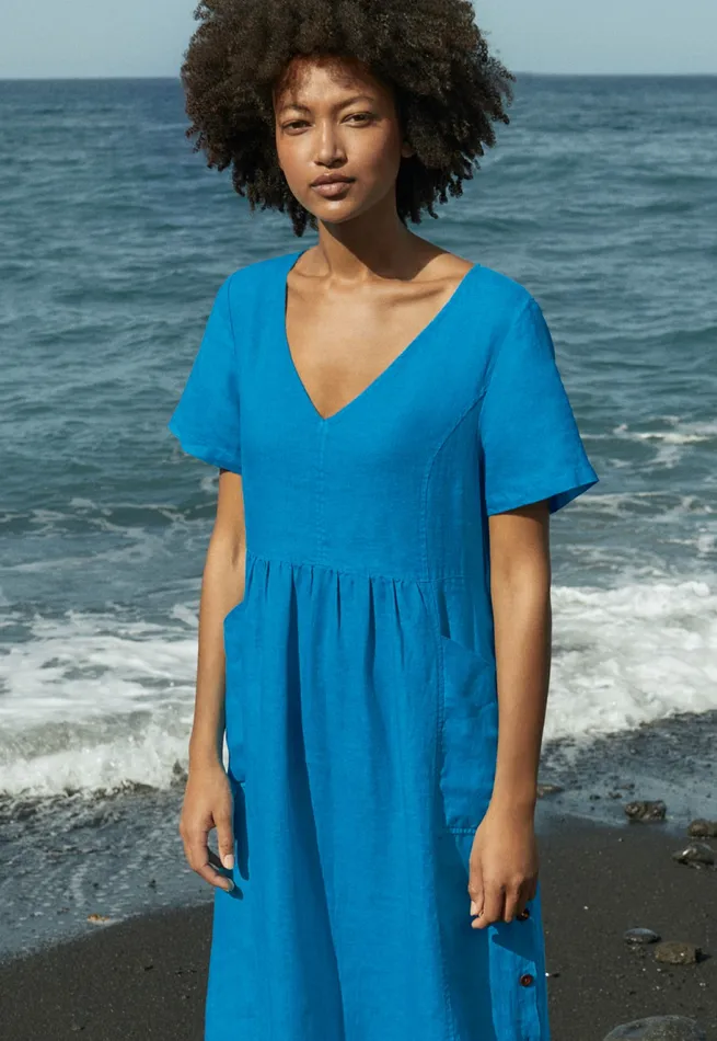 Poetry Fashion Dresses and Skirts Women Shortsleeve Vneck Dress Peacock