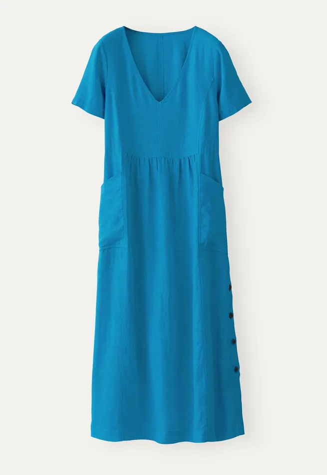 Poetry Fashion Dresses and Skirts Women Shortsleeve Vneck Dress Peacock