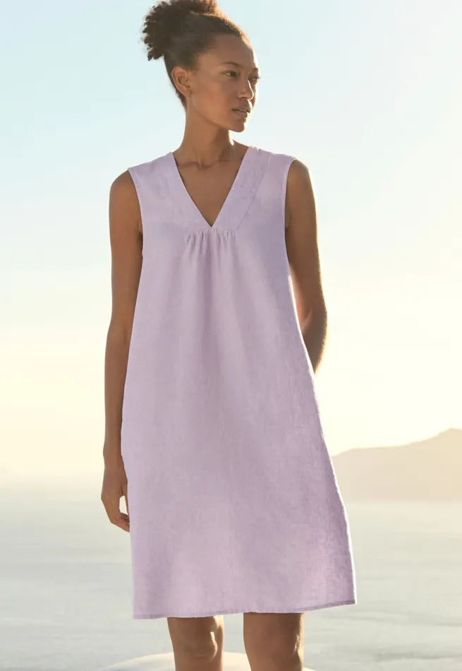 Poetry Fashion Dresses and Skirts Women Sleeveless Dress Pink Lilac