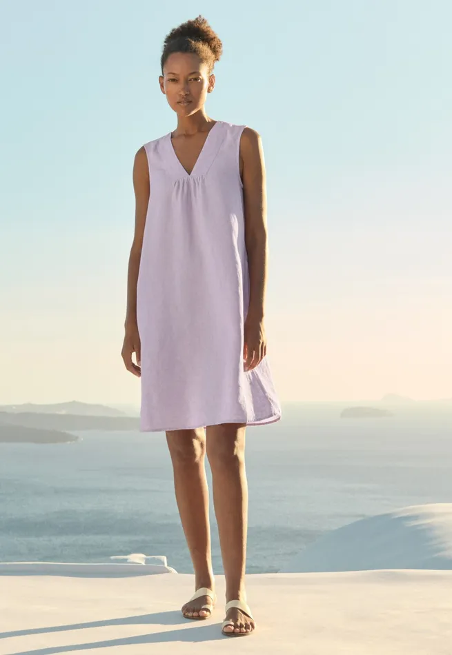 Poetry Fashion Dresses and Skirts Women Sleeveless Dress Pink Lilac
