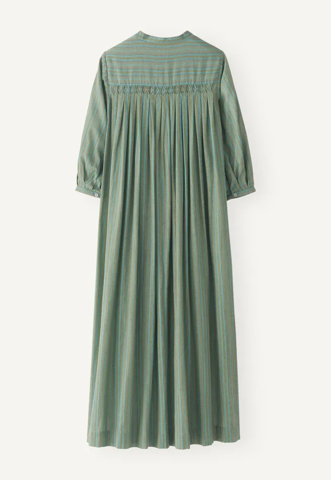 Poetry Fashion Dresses and Skirts Women Striped Maxilength Dress Pine Green