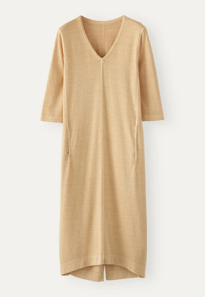 Poetry Fashion Dresses and Skirts Women Vneck Dress Sand Yellow