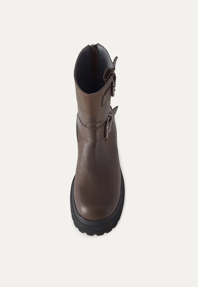 Poetry Fashion Footwear Women Buckle Boots Chocolate