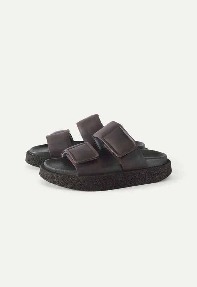 Poetry Fashion Footwear Women Chunky Velcrostrap Sandals Chocolate