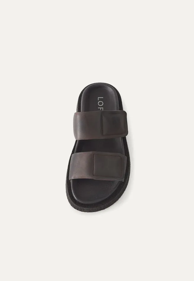 Poetry Fashion Footwear Women Chunky Velcrostrap Sandals Chocolate