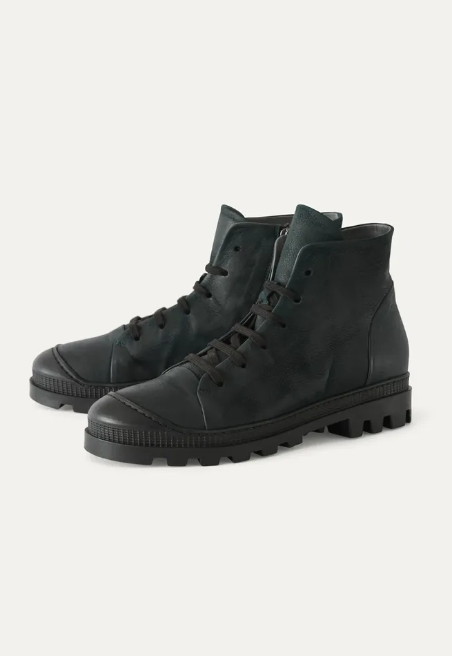 Poetry Fashion Footwear Women Laceup Boots Dark Teal