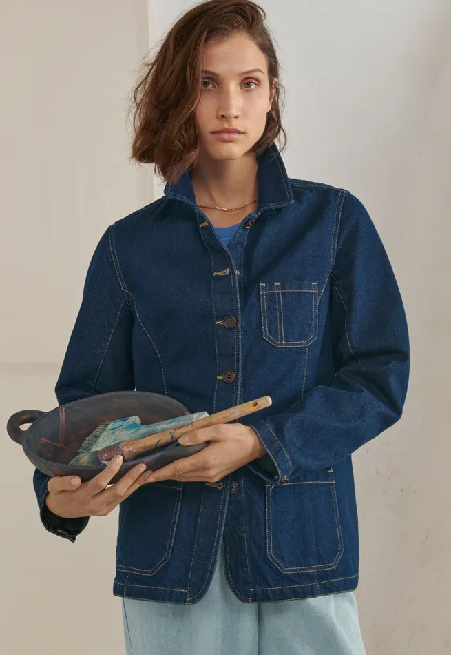 Poetry Fashion Jackets and Coats Women Denim Jacket Dark Wash