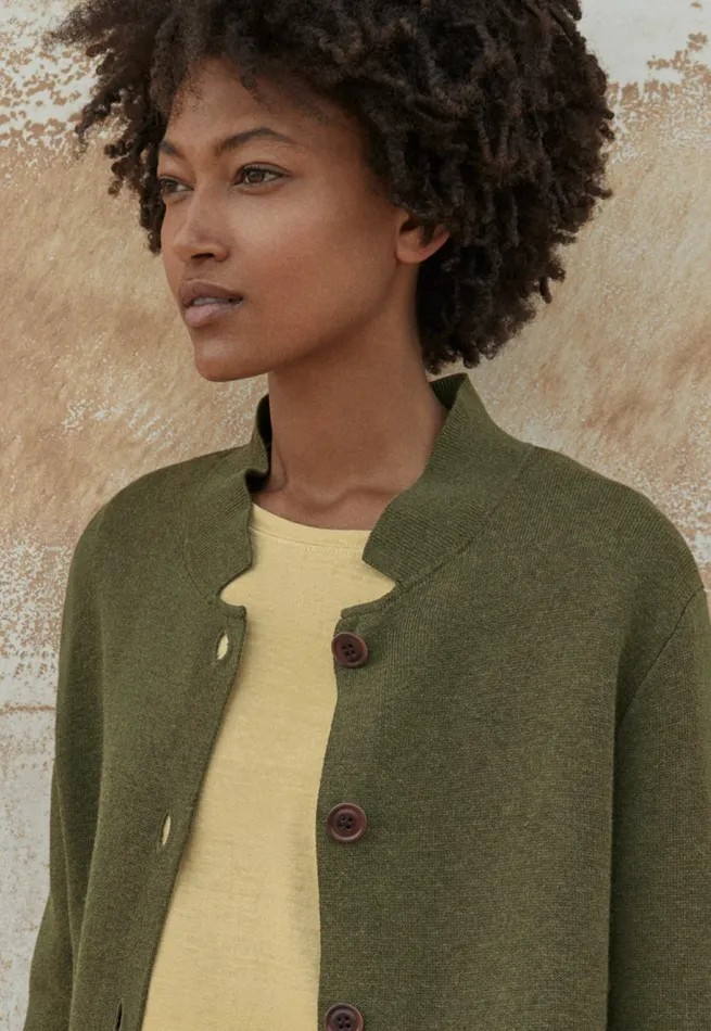 Poetry Fashion Jackets and Coats Women Doubleknit Jacket Dark Moss