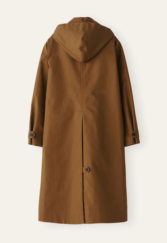 Poetry Fashion Jackets and Coats Women Hooded Trench Coat Toffee