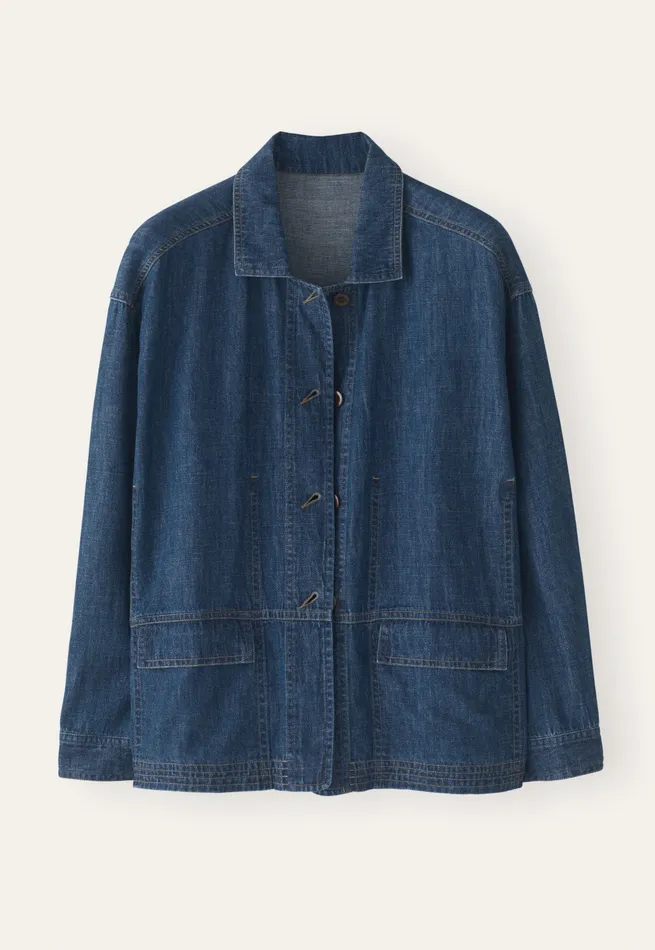 Poetry Fashion Jackets and Coats Women Indigo Boxy Jacket Dark Denim