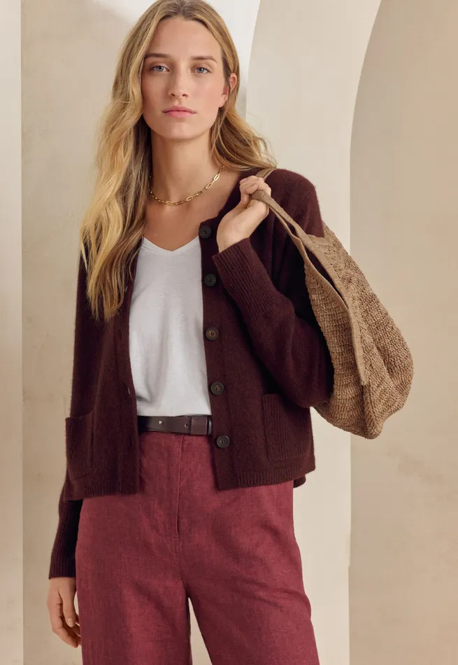 Poetry Fashion Jackets and Coats Women Knitted Jacket Blackberry