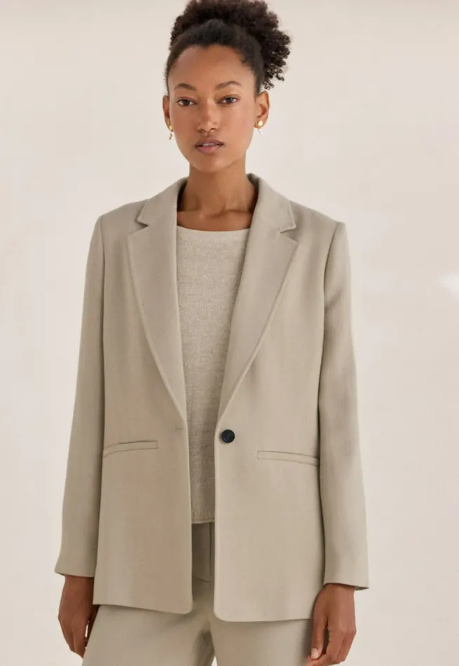 Poetry Fashion Jackets and Coats Women Tailored Blazer Pale Natural
