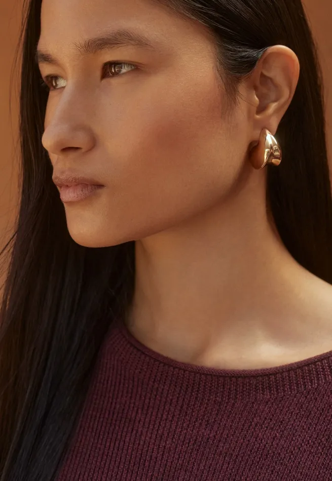 Poetry Fashion Jewellery Women Chunky Hoop Earrings Gold