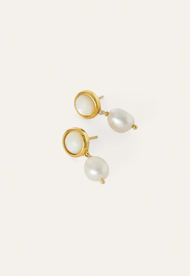 Poetry Fashion Jewellery Women Drop Earrings Golden Pearl