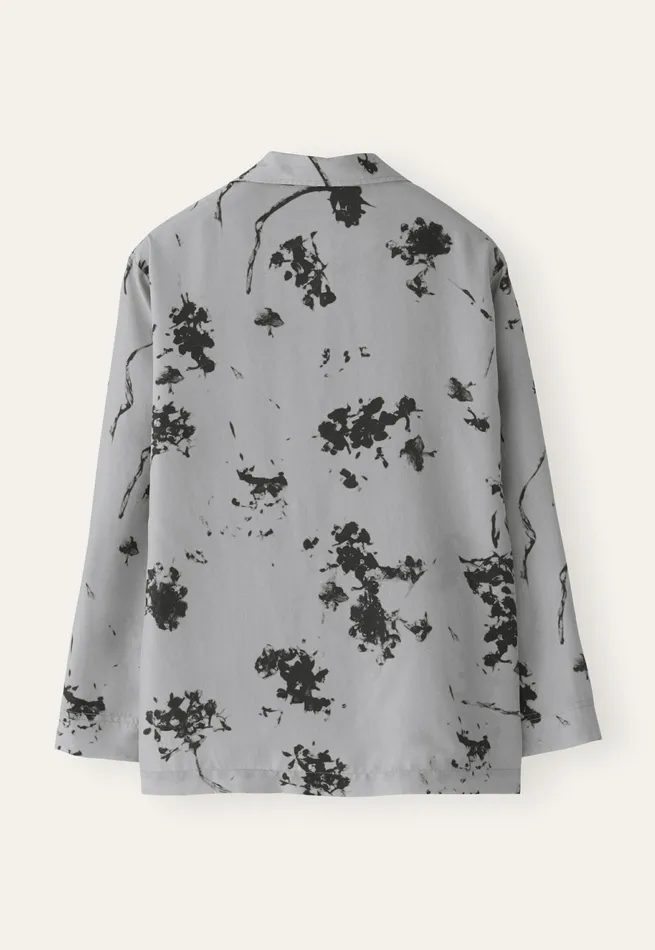 Poetry Fashion Nightwear Women Printed Silk Pyjamas Grey Mink