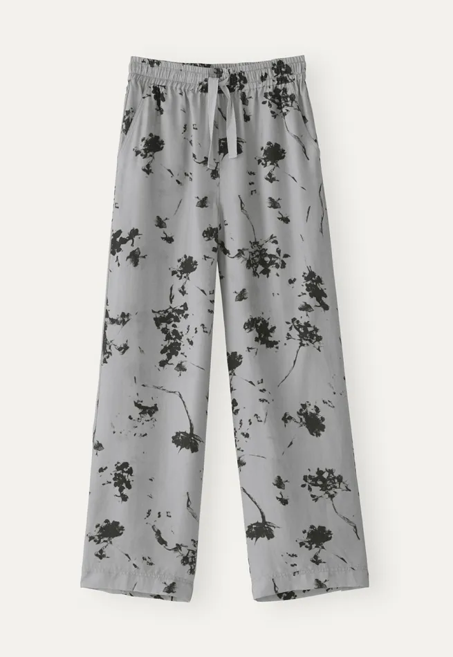 Poetry Fashion Nightwear Women Printed Silk Pyjamas Grey Mink