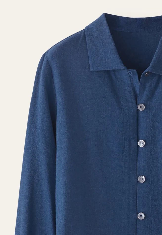 Poetry Fashion Shirts and Tunics Women Collared Blouse Lapis