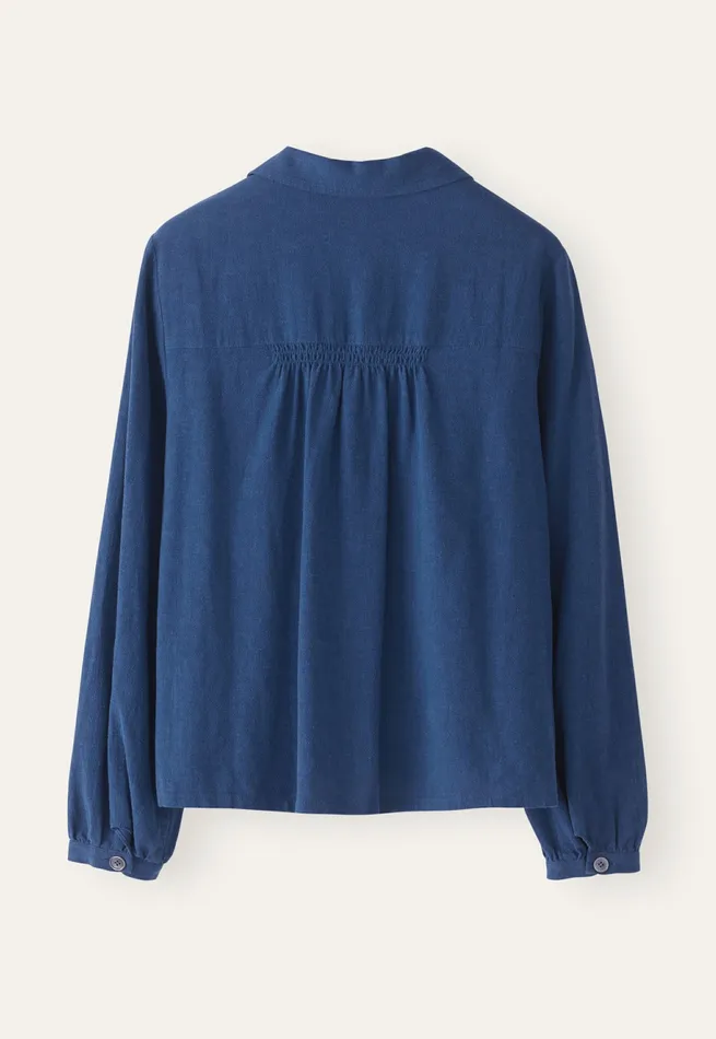 Poetry Fashion Shirts and Tunics Women Collared Blouse Lapis
