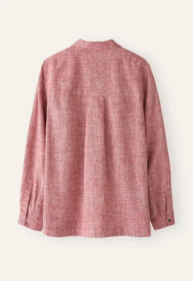 Poetry Fashion Shirts and Tunics Women Curved Hem Overshirt Crimson Pink