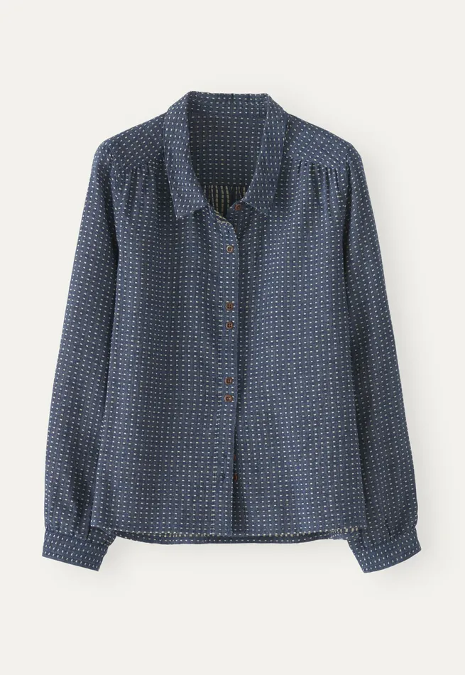 Poetry Fashion Shirts and Tunics Women Dotweave Shirt Soft Indigo