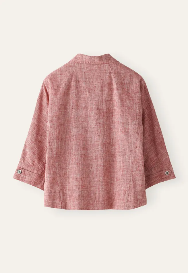 Poetry Fashion Shirts and Tunics Women Doublebreasted Blouse Crimson Pink