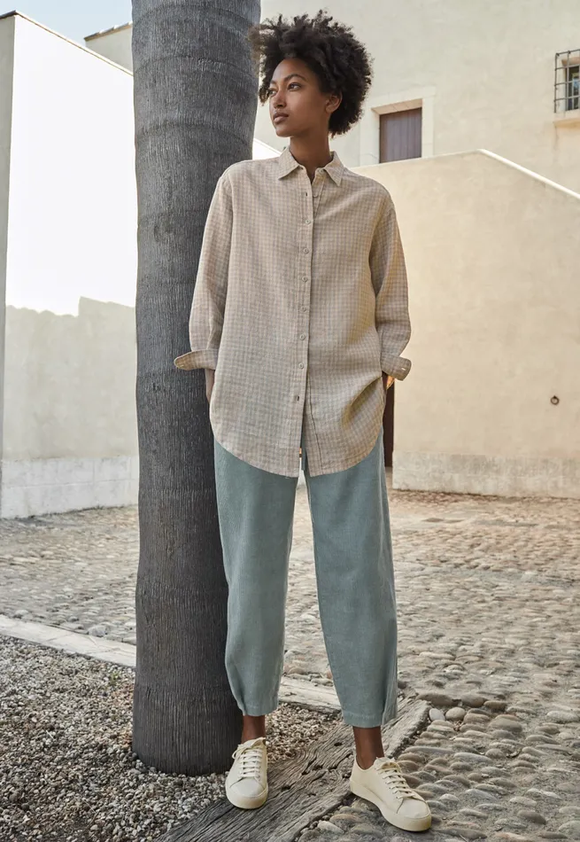 Poetry Fashion Shirts and Tunics Women Gingham Checked Shirt Natural Grey