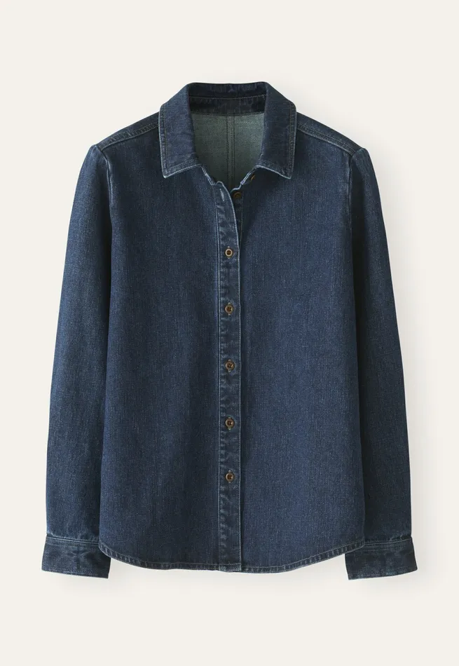 Poetry Fashion Shirts and Tunics Women Indigodyed Overshirt Dark Denim