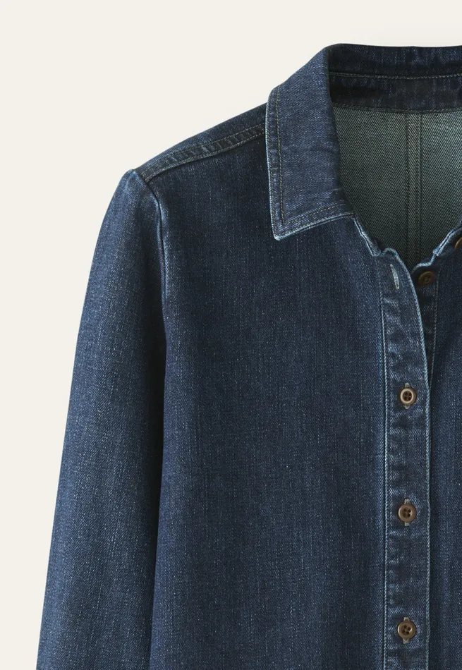 Poetry Fashion Shirts and Tunics Women Indigodyed Overshirt Dark Denim