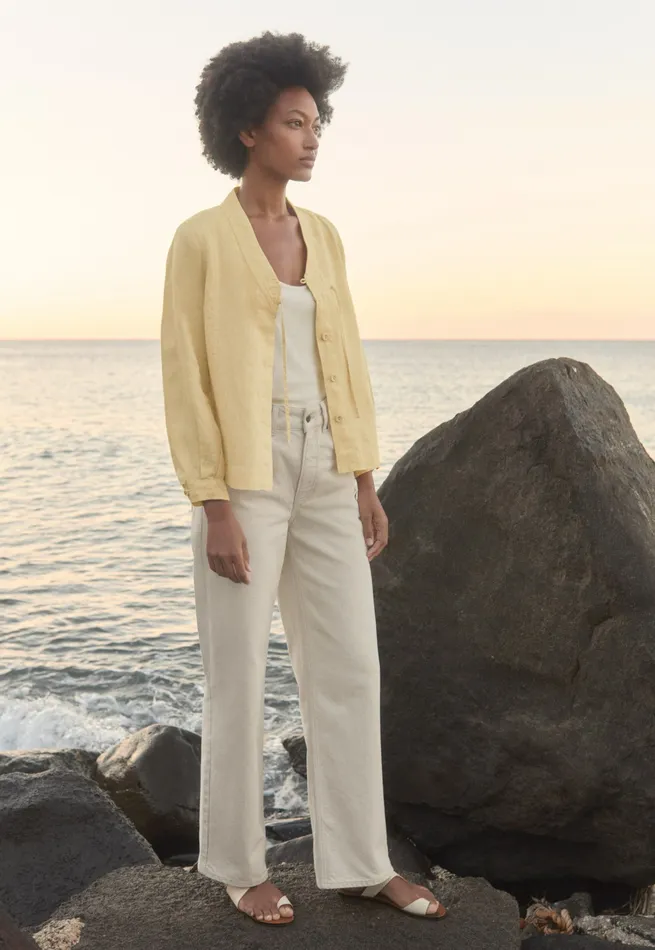 Poetry Fashion Shirts and Tunics Women Kimonostyle Shirt Pastel Yellow
