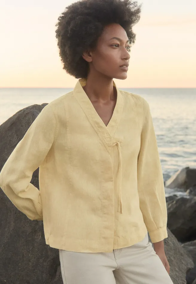Poetry Fashion Shirts and Tunics Women Kimonostyle Shirt Pastel Yellow