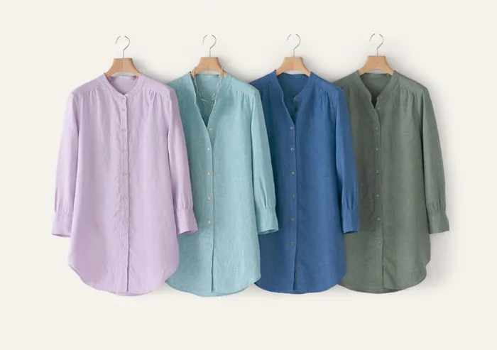 Poetry Fashion Shirts and Tunics Women Long Curvedhem Shirt Pink Lilac