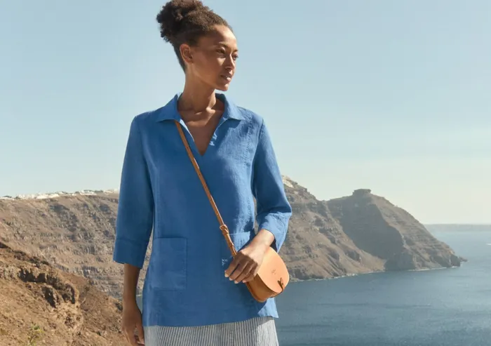 Poetry Fashion Shirts and Tunics Women Notchneck Tunic Azure