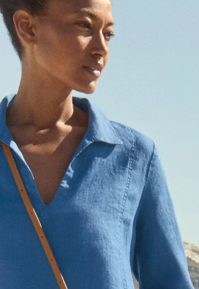 Poetry Fashion Shirts and Tunics Women Notchneck Tunic Azure