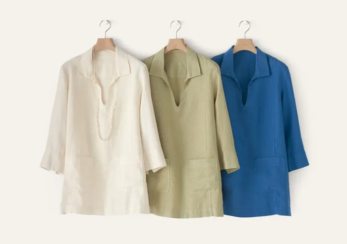 Poetry Fashion Shirts and Tunics Women Notchneck Tunic Azure