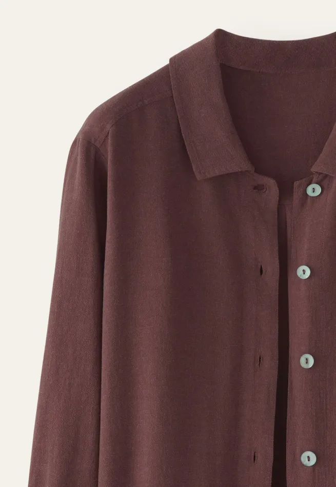 Poetry Fashion Shirts and Tunics Women Overshirt Dark Mulberry