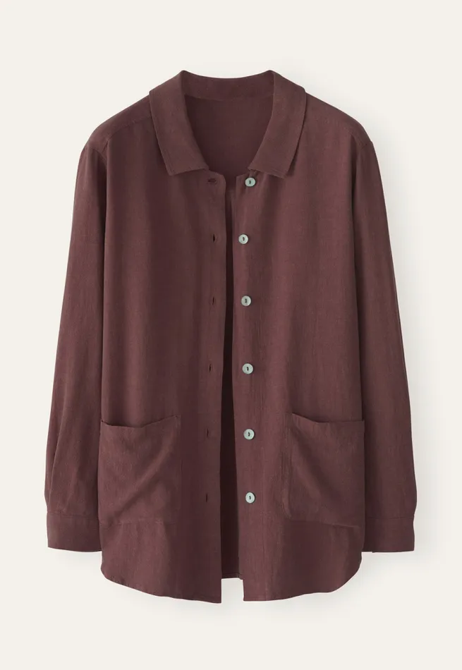 Poetry Fashion Shirts and Tunics Women Overshirt Dark Mulberry