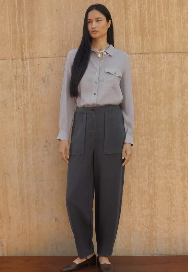 Poetry Fashion Shirts and Tunics Women Patch Pocket Blouse Pale Mink