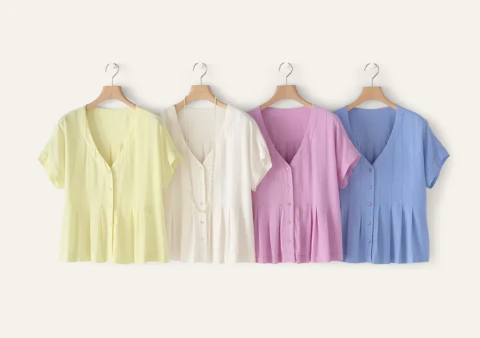 Poetry Fashion Shirts and Tunics Women Pleatfront Top Lilac Blue