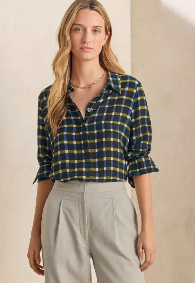 Poetry Fashion Shirts and Tunics Women Printed Blouse Ink Forest